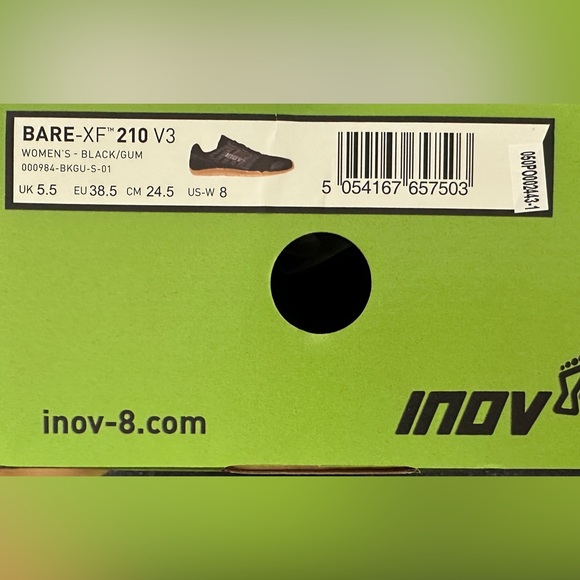 Brand new Inov-8 Bare XF 210 V3 women’s shoes - size 8, black - Picture 2 of 5